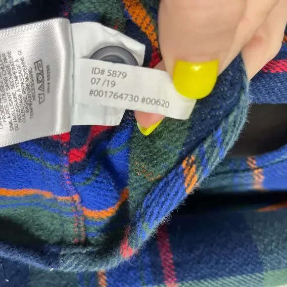 Express Shacket Mens Medium Blue Plaid Flannel Button Up 90s Grunge Preppy - Picture 4 of 5